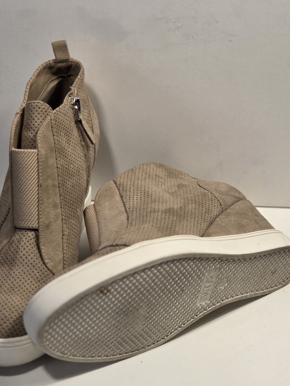 MIA Taupe Slip-On High-Top Perforated Sneakers - Picture 9 of 9